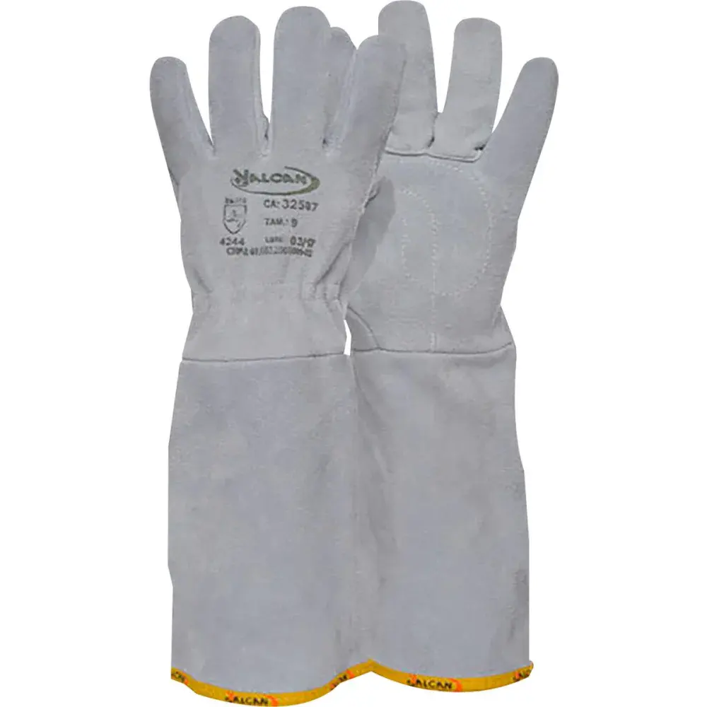Luva de raspa com reforço natural 15CM 13,5X20CM valcan Valcan EPI