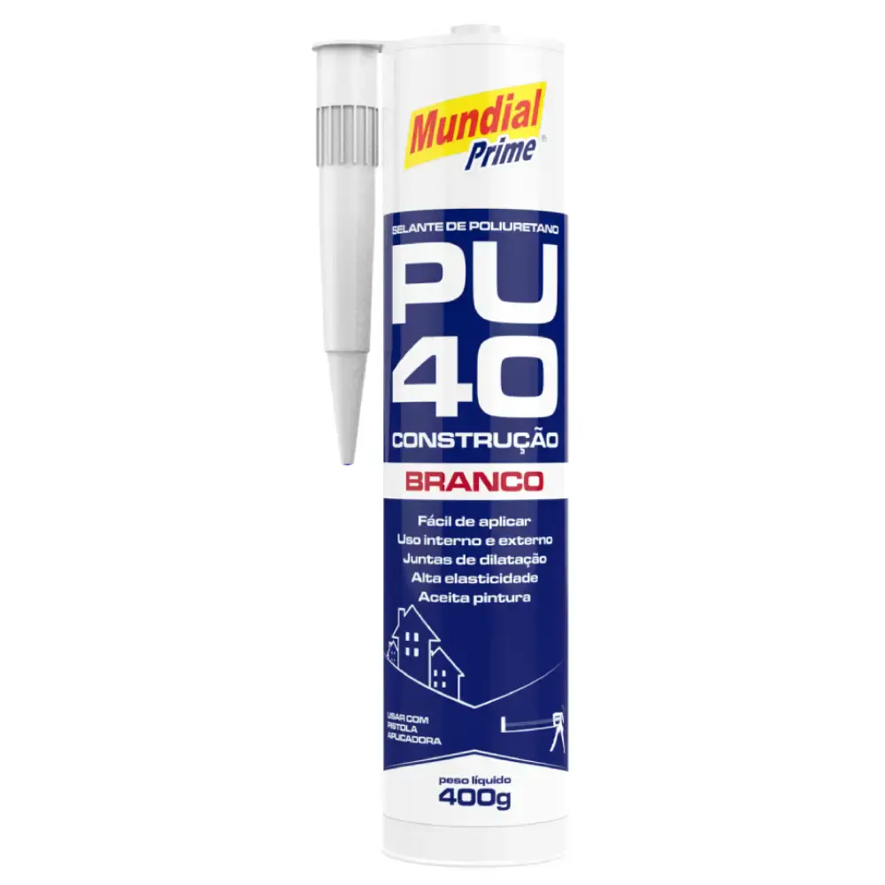 Selante poliuretano para construção PU40 branco 12 unidades mundial prime — fotografia 2