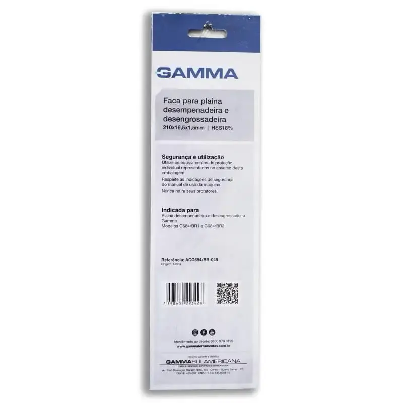 Faca para plaina Desempenadeira e Desengrossadeira 8 POL CG684/BR-048 GAMMA — fotografia 4