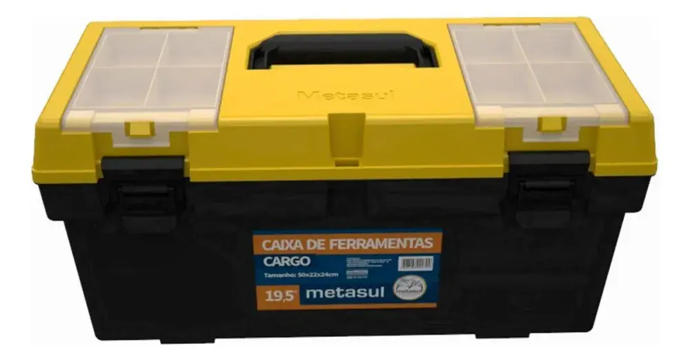 Caixa de ferramentas cargo 19,5 fecho articulado plástico Metasul