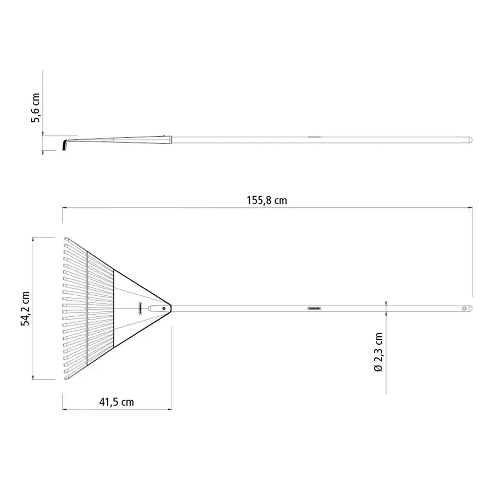Vassoura plástica jardim 22 dentes e cabo madeira 120CM 77850721 Tramontina — fotografia 5
