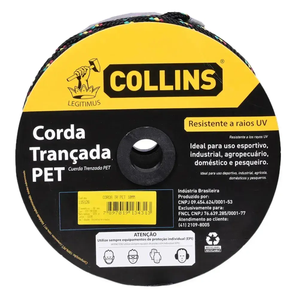 Corda pet trançada 165M/ 10MM Collins — fotografia 3