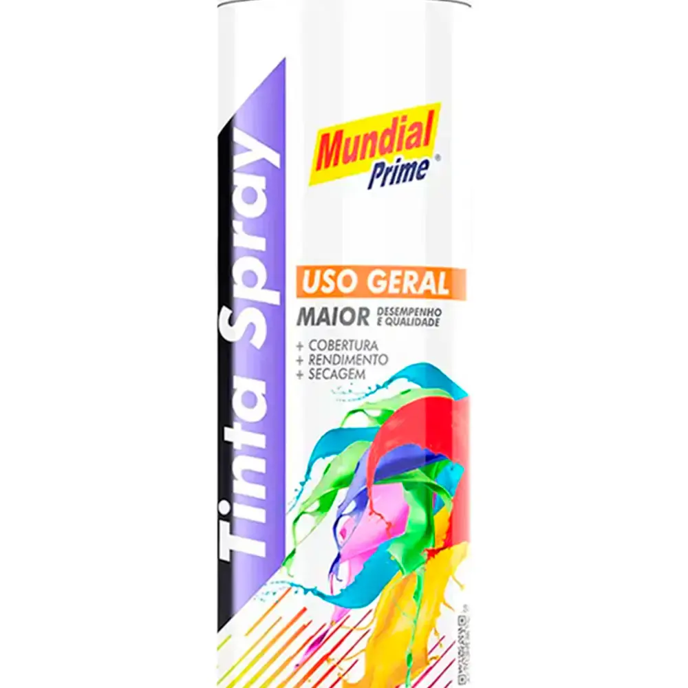 Tinta spray 400ML branco fosco 03 uni mundial prime — fotografia 3
