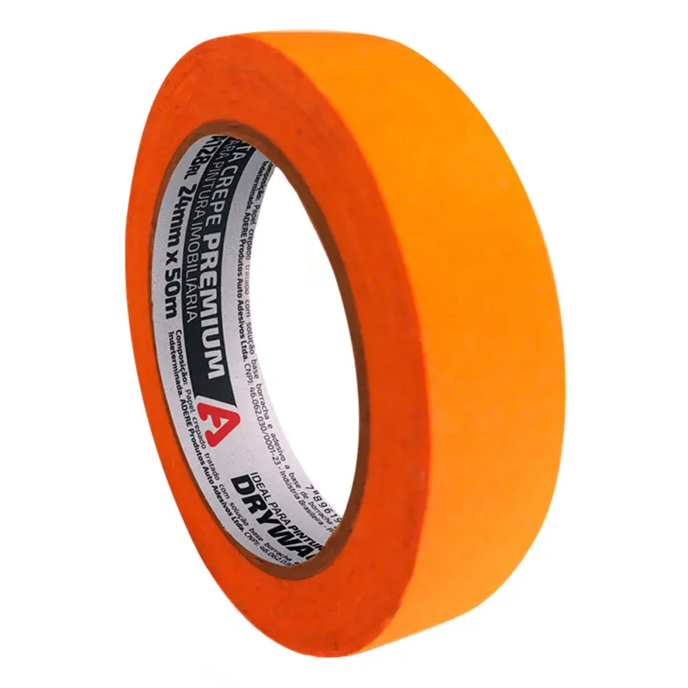 Fita crepe A128 laranja 24MMX50M Adere