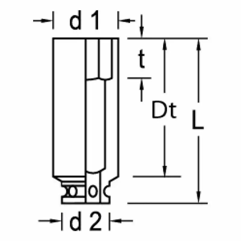 Soquete Impacto Encaixe 1 Pol x 46MM Longo K21L GEDORE — fotografia 5