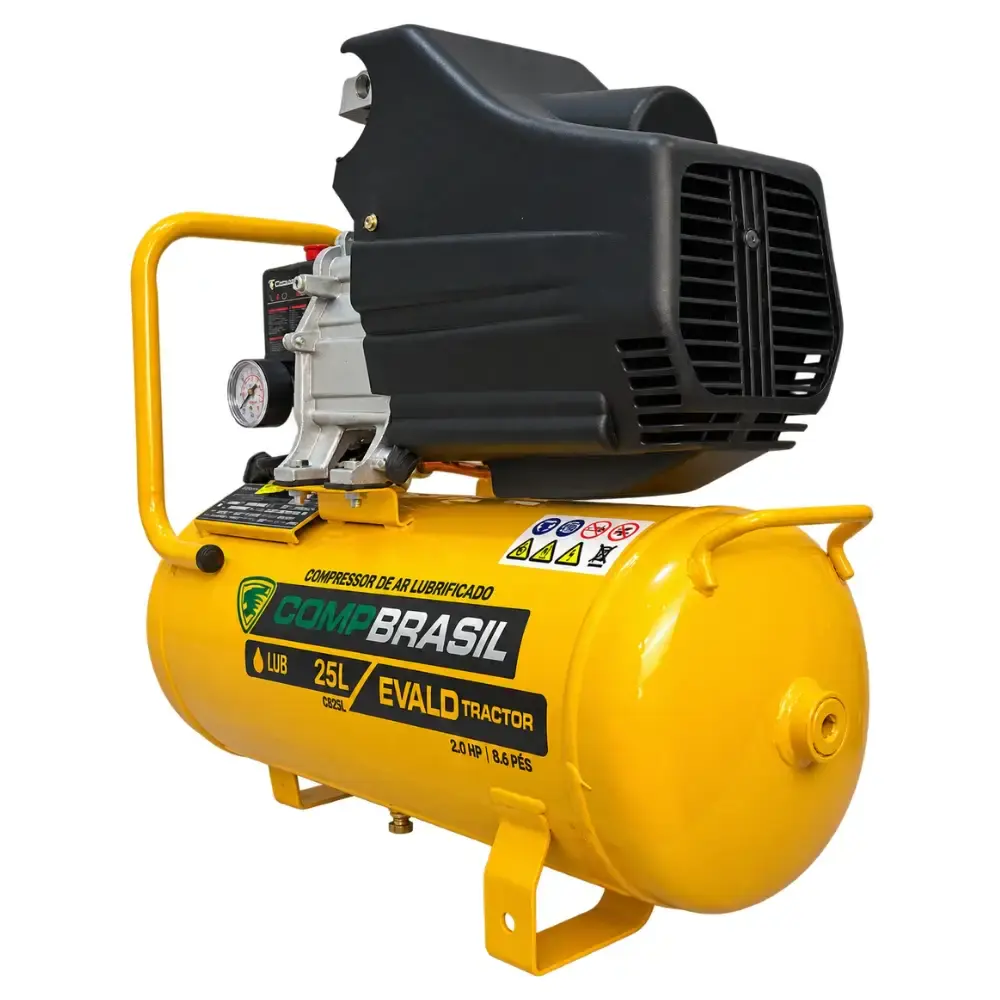 Compressor port. LUB 8,6 PES 2,0HP 25L evald tractor Compbrasil 110 V — fotografia 6