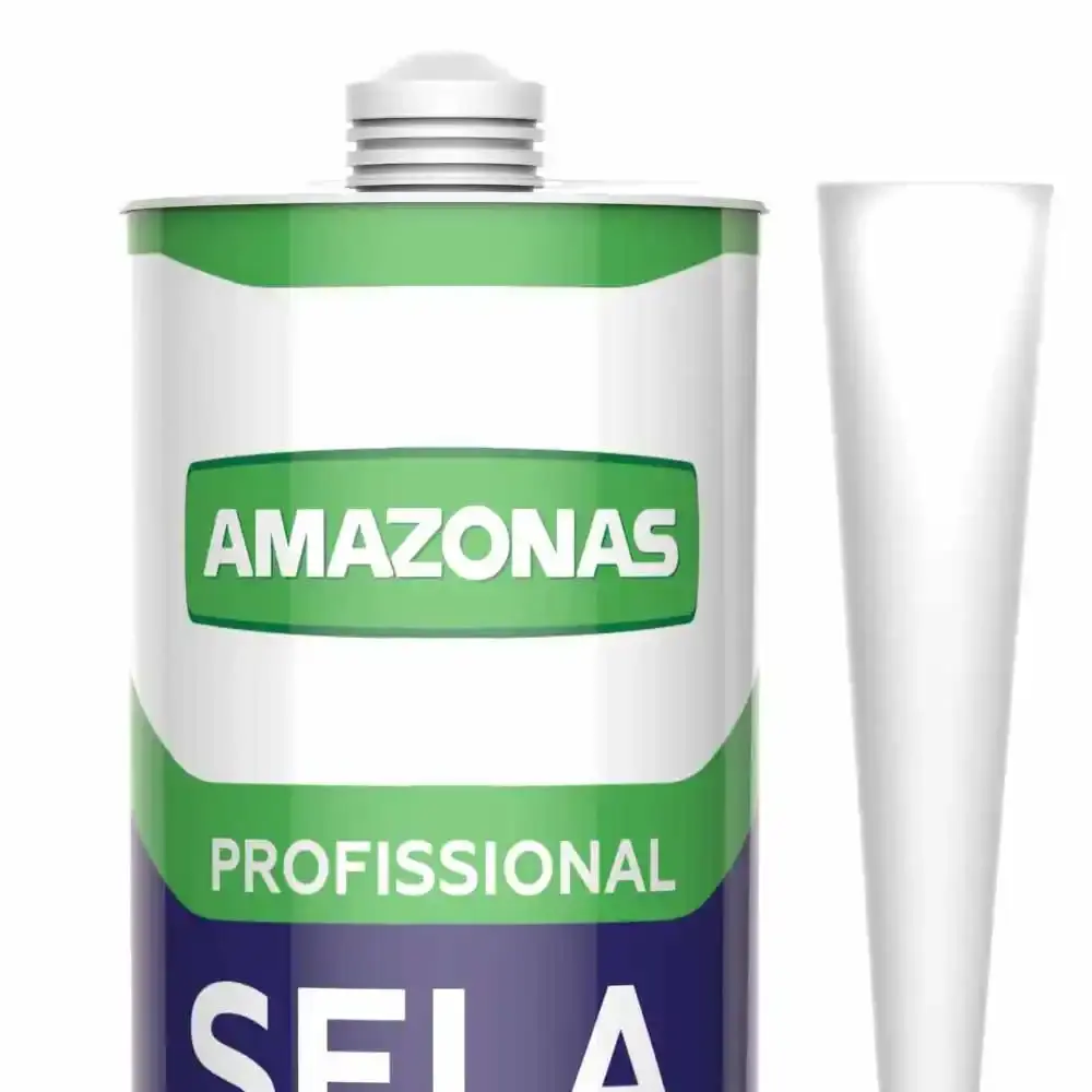 Silicone tubo sela trinca 450 GR 300 ML branca Amazonas — fotografia 2