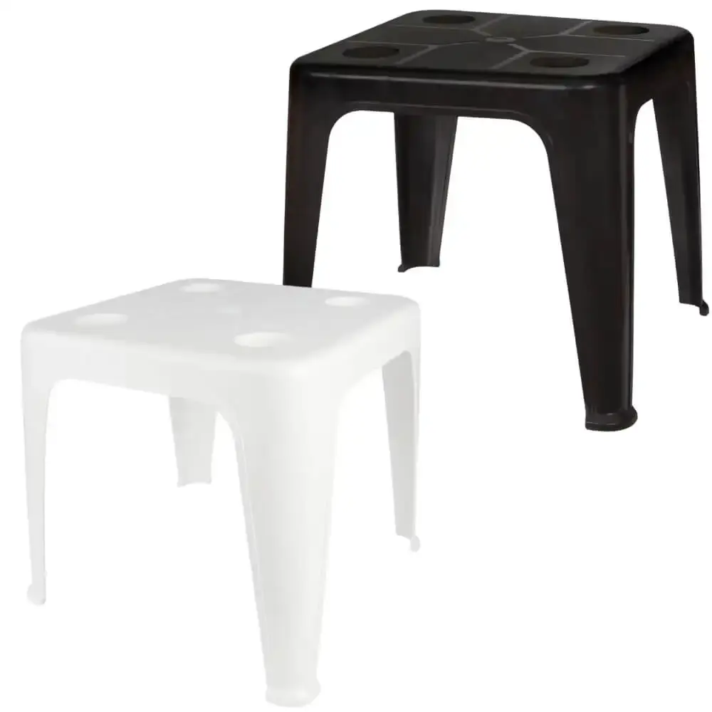 Mesa Plástica de Apoio com Porta-Copos 43 x 51 cm Várias Cores MOR Branco