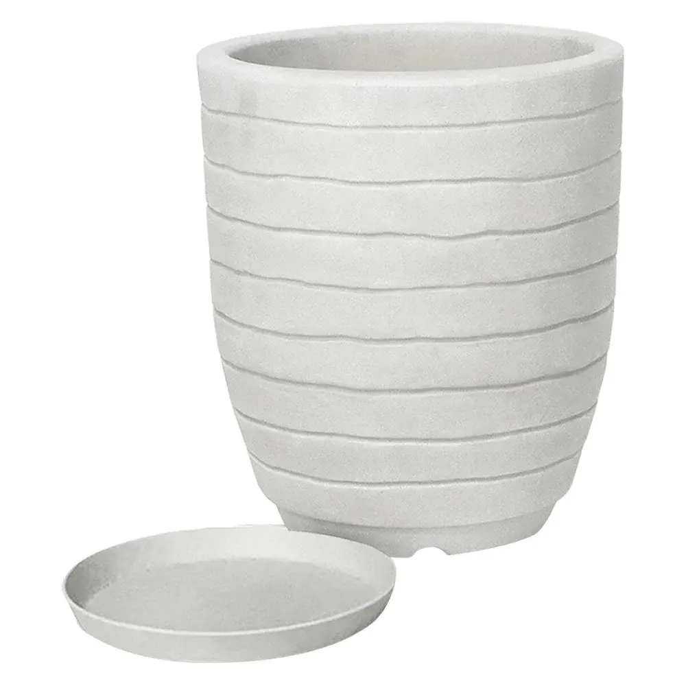 Vaso relevo antique branco 24X28CM 10L Vasart