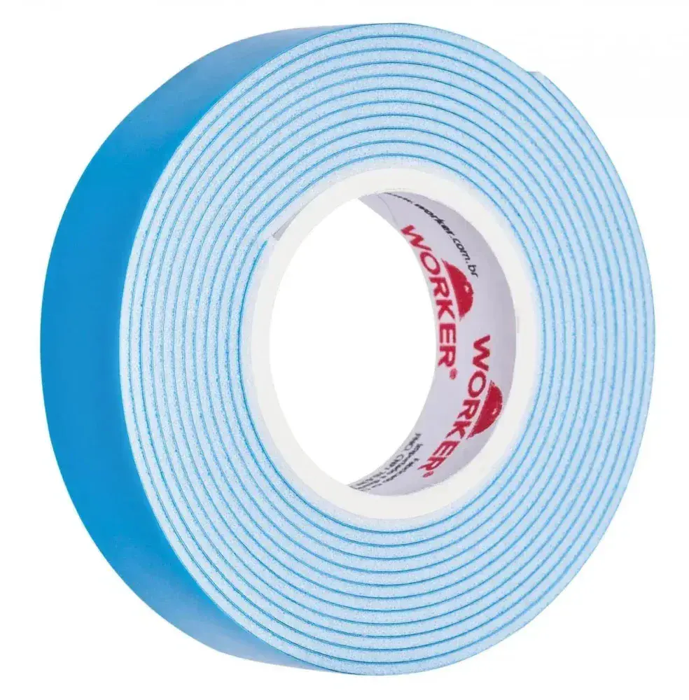 Fita dupla face espuma uso interno e externo 12MM x 1,5M Worker — fotografia 3
