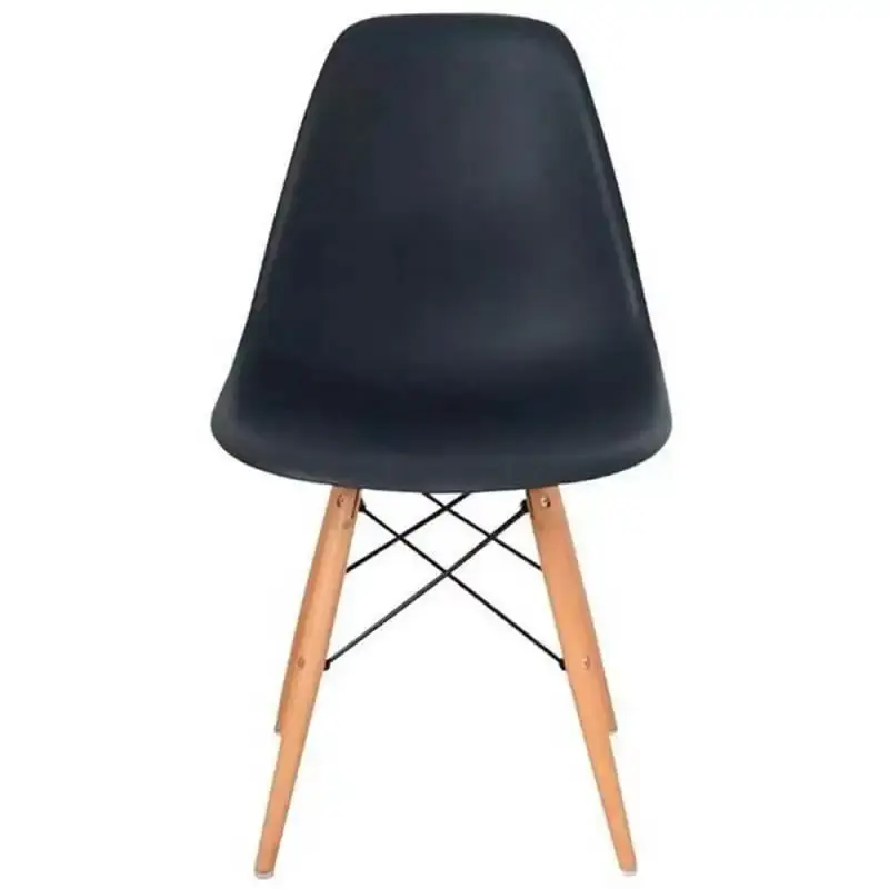Cadeira charles eames wood preta F901001 eifel com 2 unidades Garden life — fotografia 4