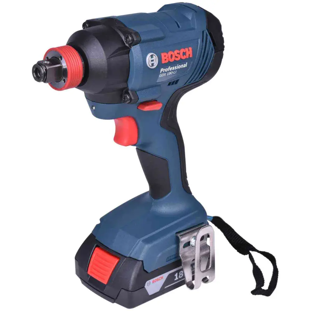 Conjunto chave de impacto GDX180L + parafusadeira/furadeira GSB180LI Bosch — fotografia 5