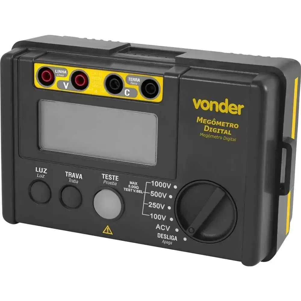 Megômetro digital 5,5G OHM 100V a 1.000V Vonder — fotografia de referência