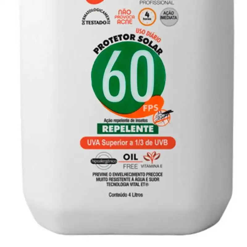 Protetor solar FPS 60 com repelente 4.0L bombona Nutriex — fotografia 3