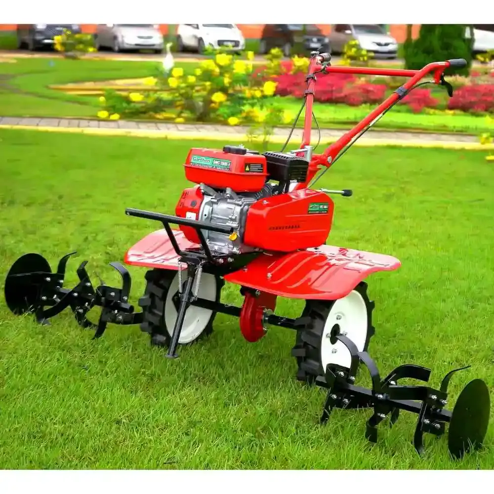 Motocultivador gasolina 7,0 HP 4T 212 CC rodas e enxadas GMC-7000-8 Garthen — fotografia 8