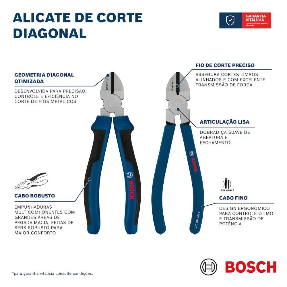 Alicate de corte diagonal 6POL bosch Bosch Ferramentas Manuais — fotografia 4