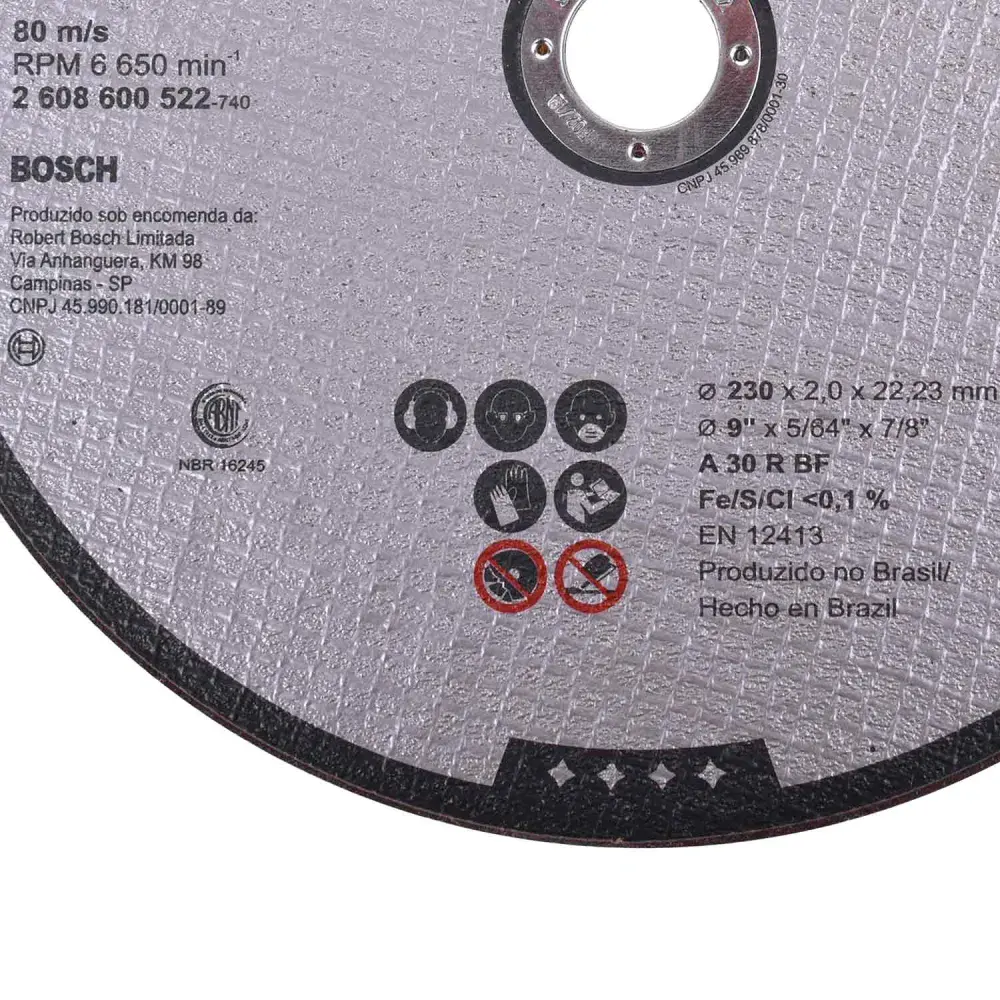 Disco de corte expert for inox 230 mm x 22,23 mm G30 Bosch — fotografia 3