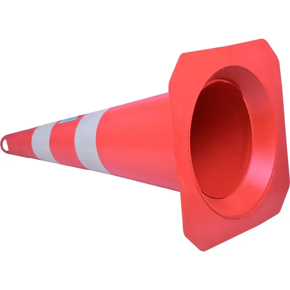 Cone para sinalização em pvc 75CM laranja e branco Worker — fotografia 3