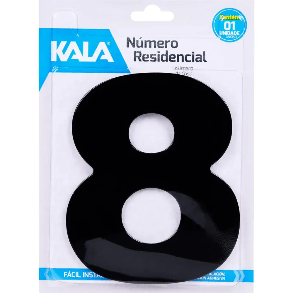 Número residencial N°8 preto 18,5CM Kala — fotografia de referência