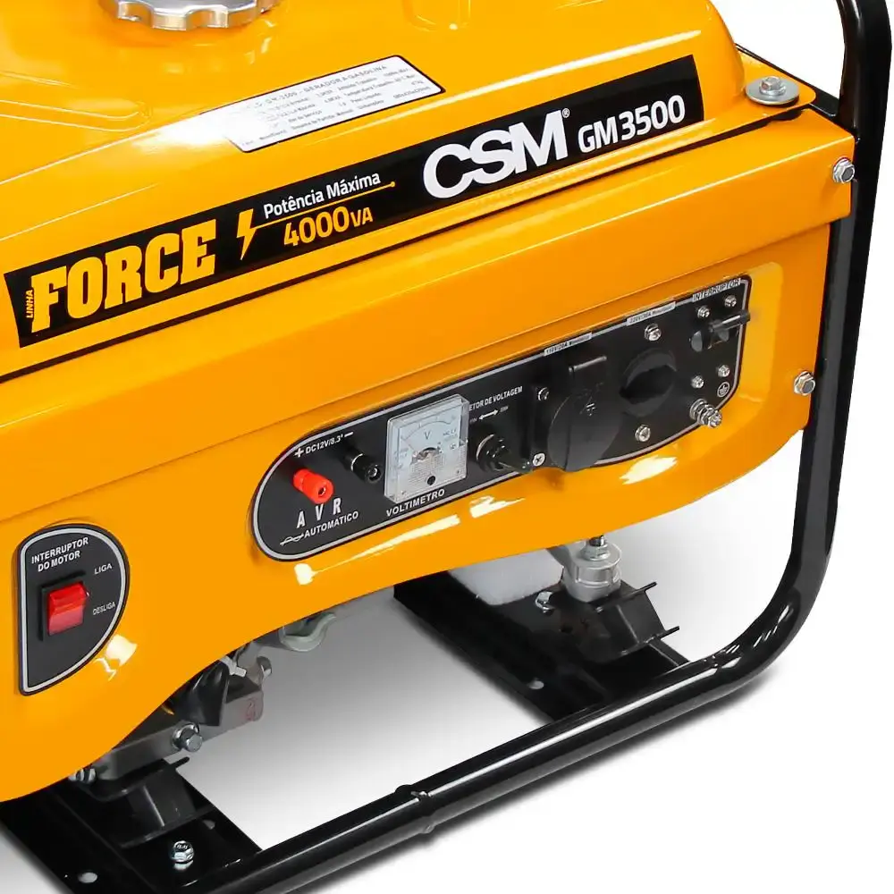 Gerador de energia à gasolina 3,5 KVA 4 tempos partida manual bivolt 110/220V GM-3500 CSM — fotografia 3