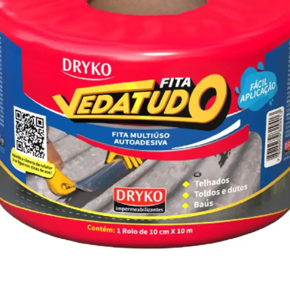 Fita Autoadesiva Asfáltica Vedatudo 10 CM x 10 Metros DRYKO — fotografia 3