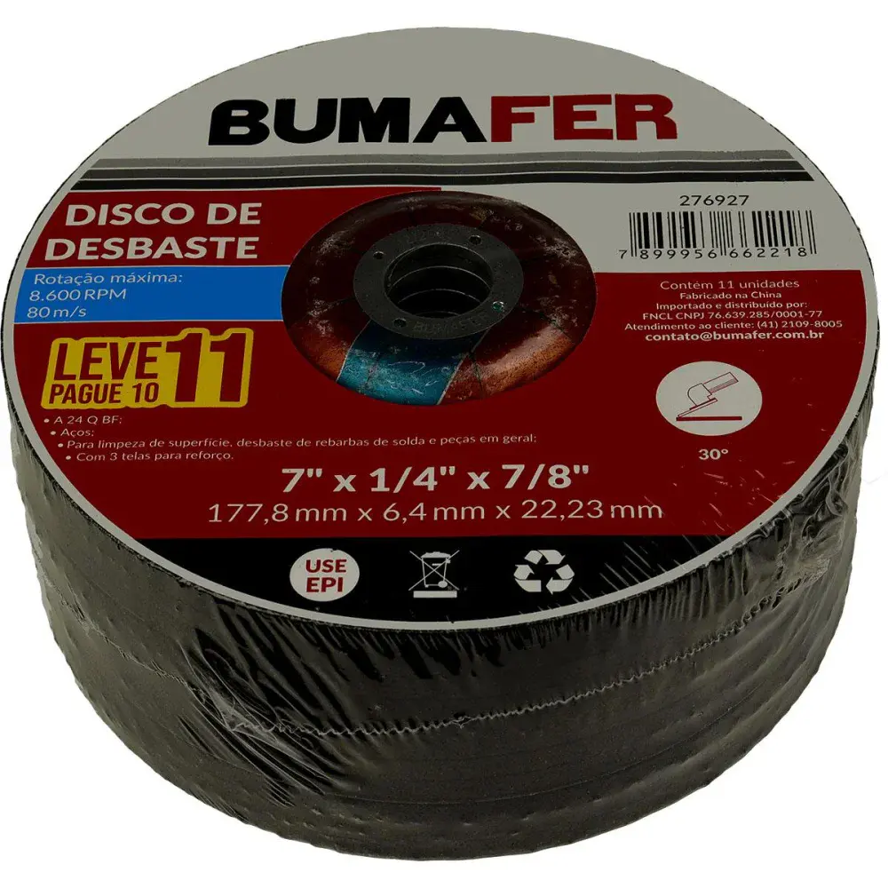 Disco de desbaste 7/8 11 peç Bumafer