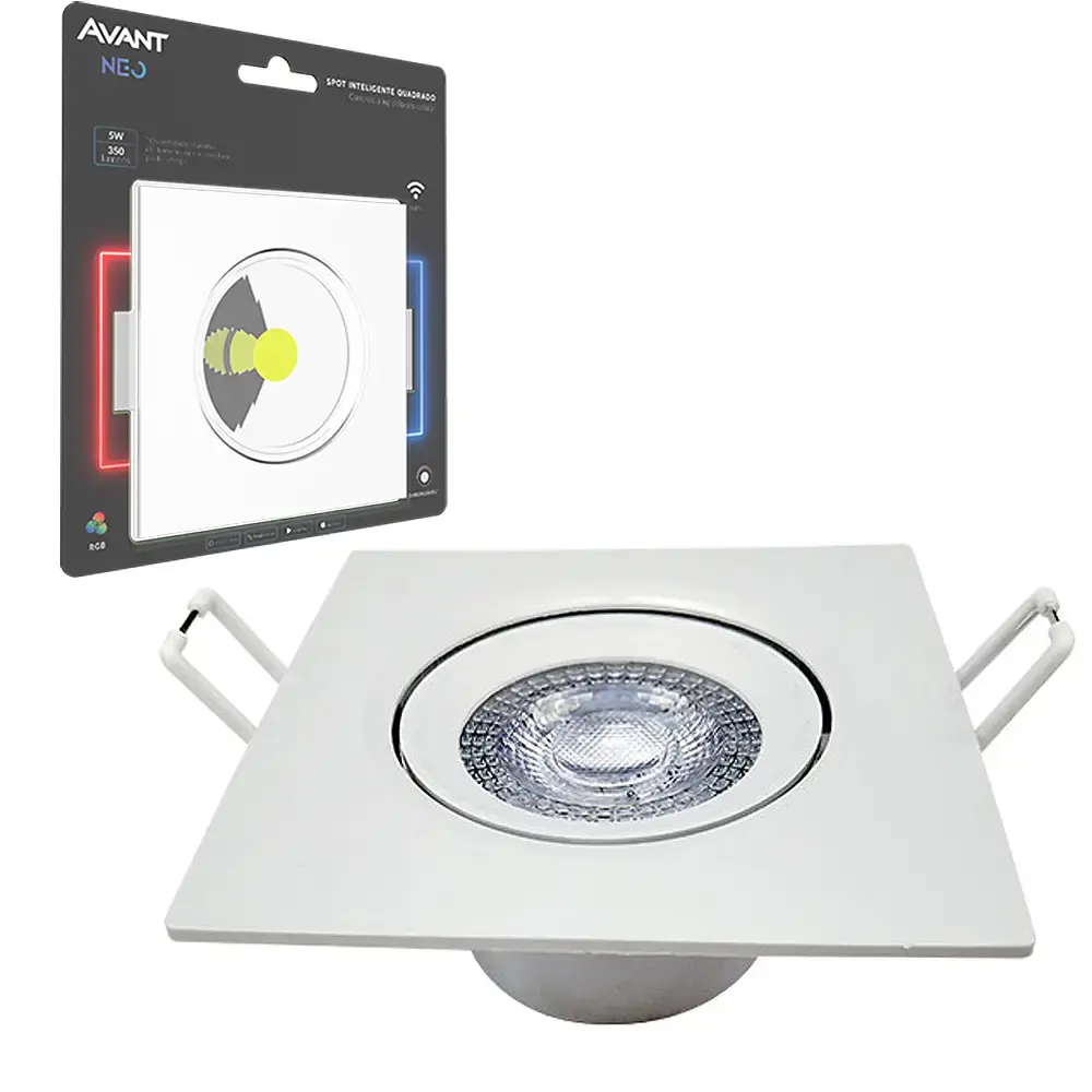 Luminária inteligente RGB led spot neo embutir 2700K a 6500K Avant