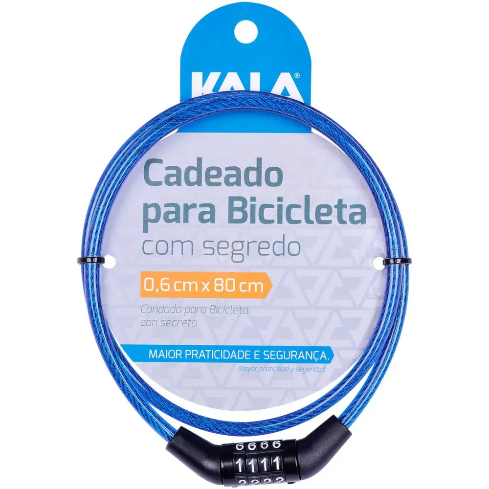 Cadeado para bicicleta com segredo 0,6CM m Kala