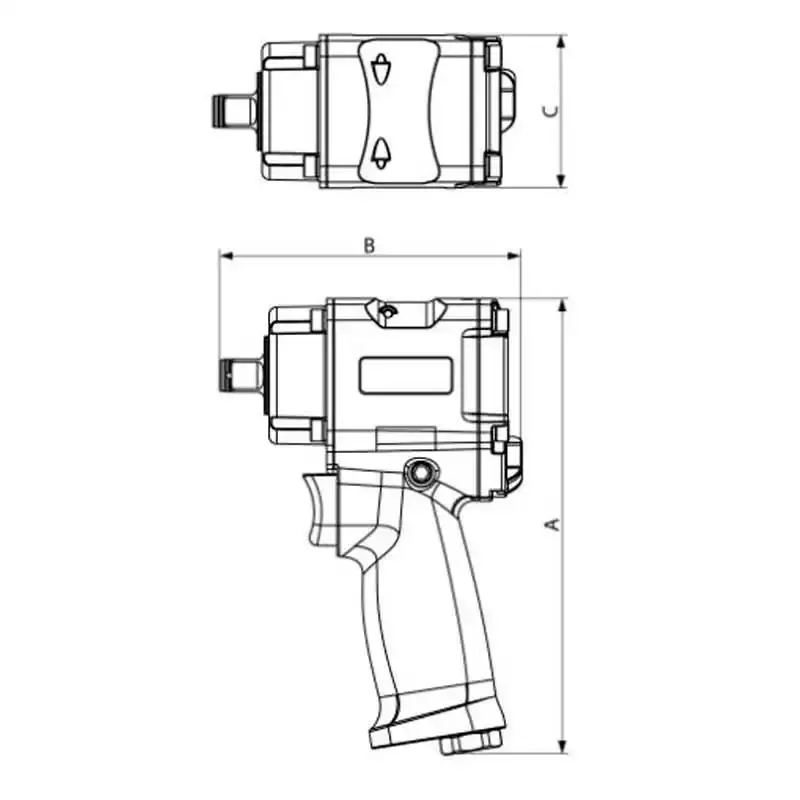Chave de impacto pneumática 1/2 POL pro 62 kgf.m compacta 46300001 Tramontina — fotografia 5
