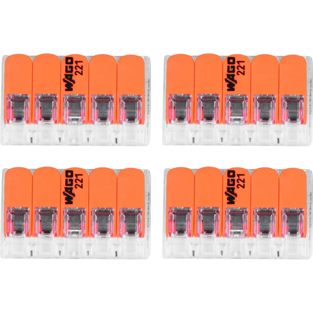 Conector emenda Wago 221 5 derivações 4MM 4 peç — fotografia 3