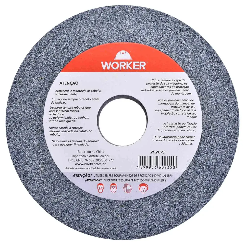 Rebolo reto uso geral 6” x 3/4” Worker — fotografia 7