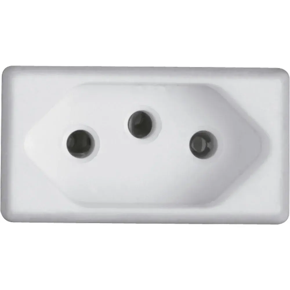 Módulo de tomada 2P+T 20A branco 250V Tramontina — fotografia de referência