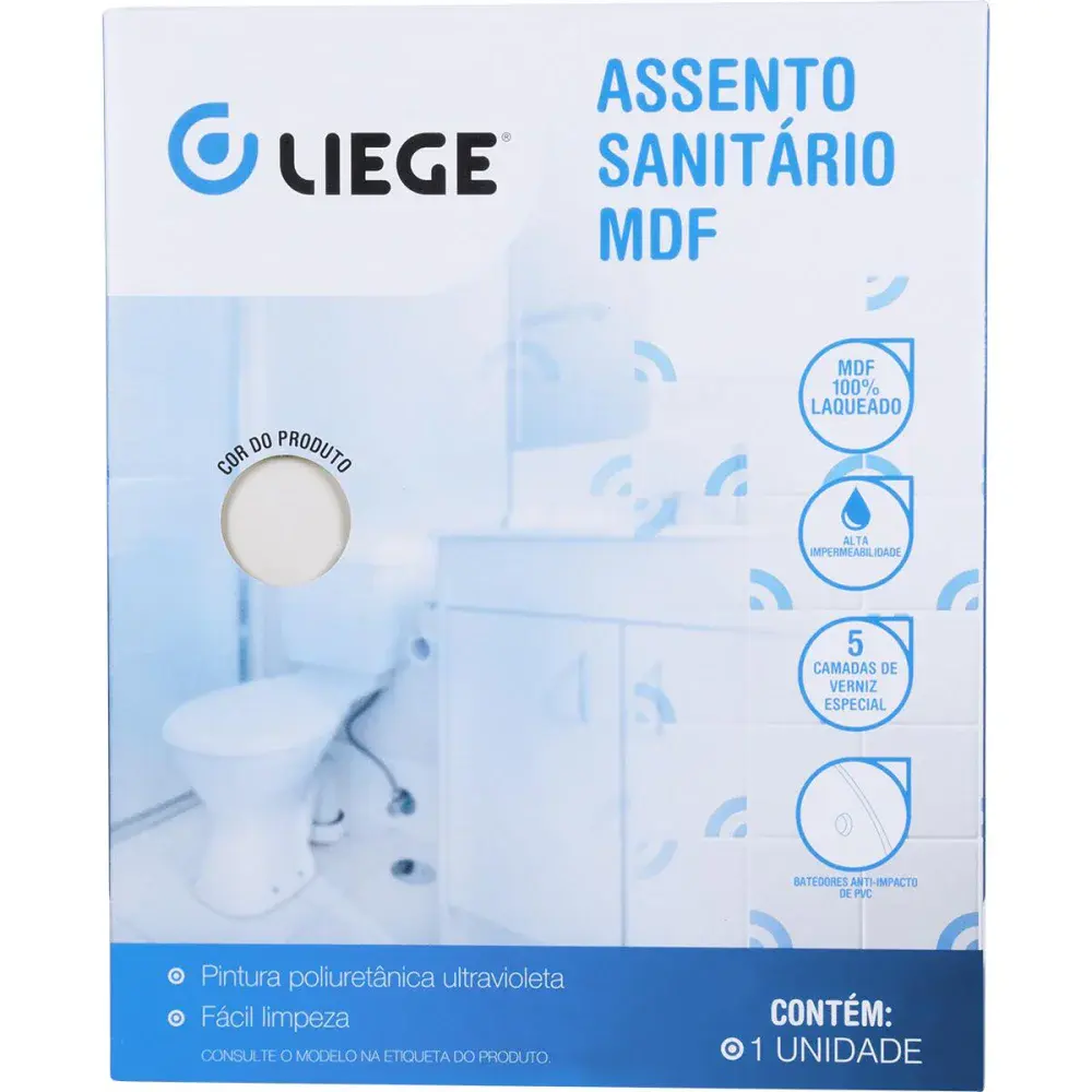 Assento sanitário em mdf laqueado thema biscuit Liege — fotografia 4
