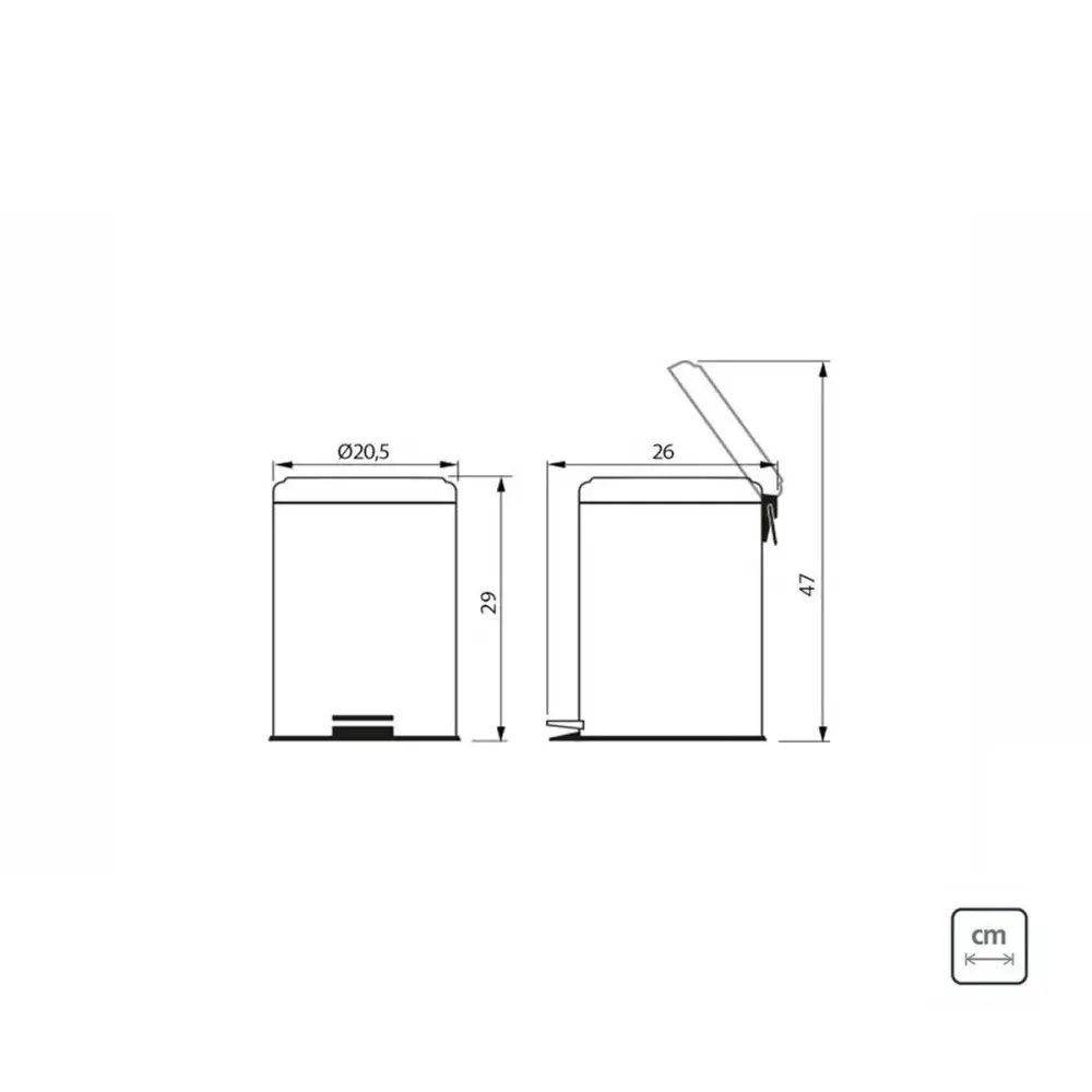 Lixeira inox 5L com pedal e sistema stay open Tramontina — fotografia 4