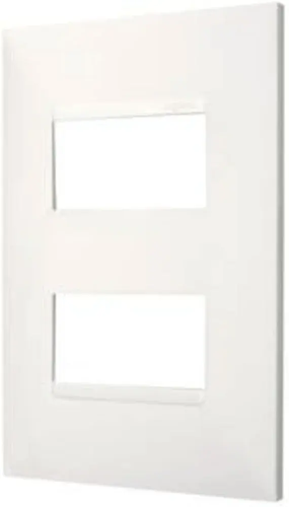 Placa 2 postos separados 4X2 sem suporte branca Pial plus