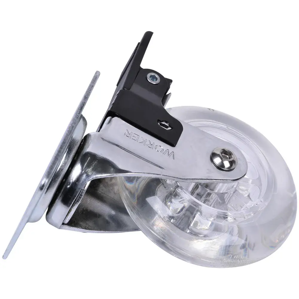 Rodízio de gel 100MM giratório com freio cristal Worker — fotografia 3
