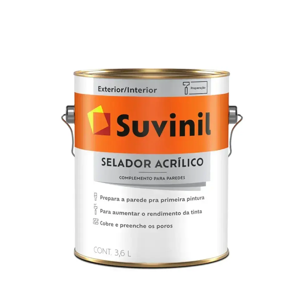 Selador acrílico para alvenaria branco 3,6L Suvinil — fotografia 2
