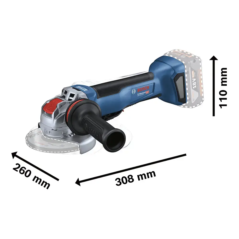 Esmerilhadeira 5 pol x-lock sem bateria GWX 18V-10 p Bosch — fotografia 5