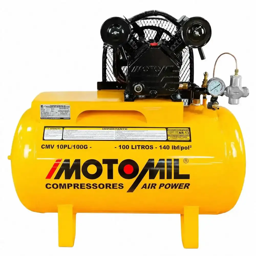 Compressor de ar 10 pés 100L 2 pistões CMV air power sem motor MotoMil