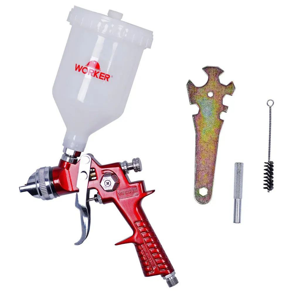 Pistola de pintura gravidade hvlp 1/4 npt 500ML Worker