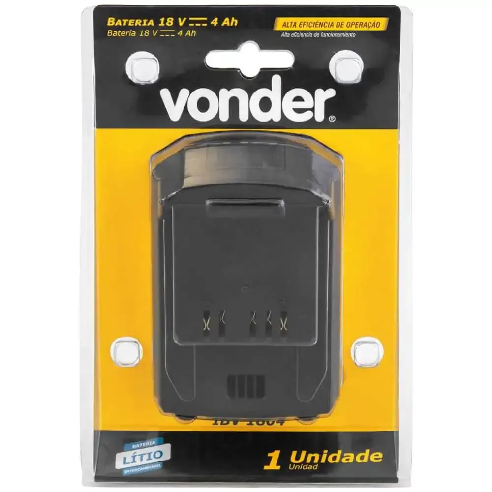 Bateria 18V íons de lítio 4AH IBV1804 Vonder — fotografia 8