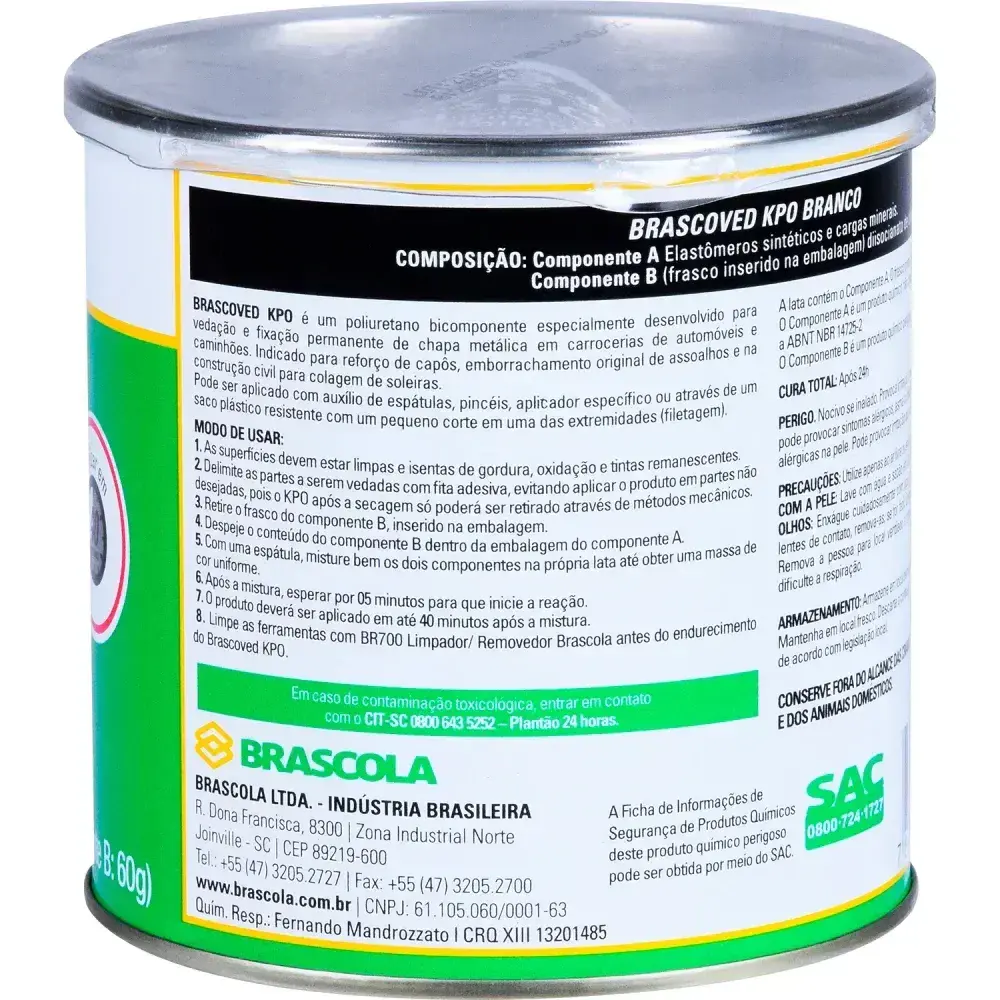 Brascoved kpo poliuretano bicomponente 440G - branco Brascola — fotografia 8