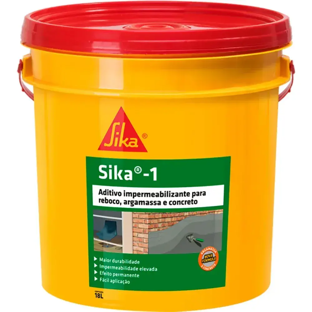 SIKA-1 aditivo impermeabilizante amarelo 18L Sika — fotografia 2