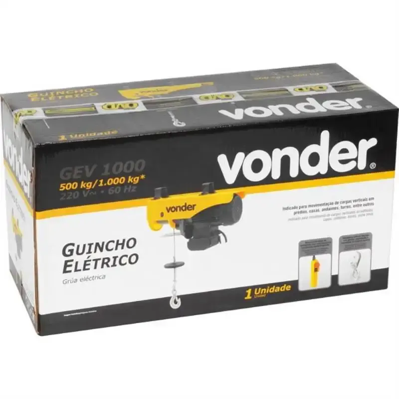 Talha elétrica de 500 à 1000 KG GEV 1000 Vonder 220 V — fotografia 5