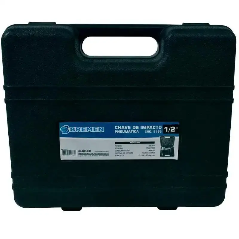 Chave de impacto 1/2 pol pneumática 680NM com 5 soquetes e maleta 9165 Bremen — fotografia 5