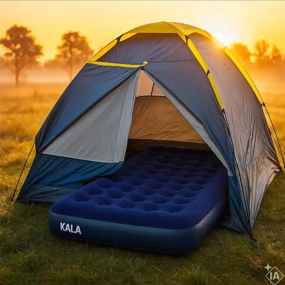 Barraca para camping 3 pessoas san valentin com colchão inflável de casal Kala — fotografia 6