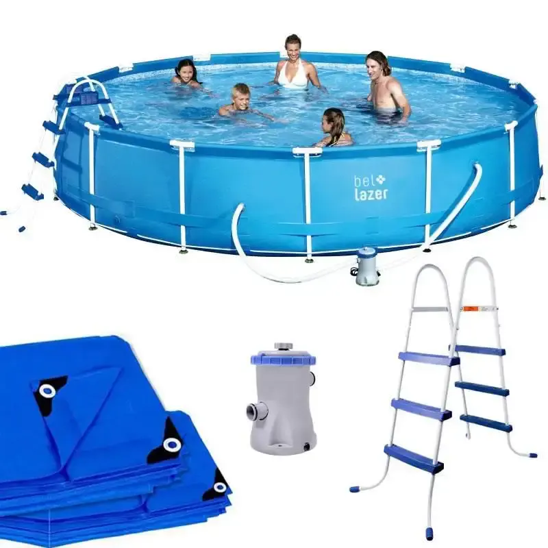 Piscina com Armação 13.000 Litros 457 x 91 CM com Filtro, Cobertura, Forro e Escada BEL 220 V BEL FIX — fotografia 4
