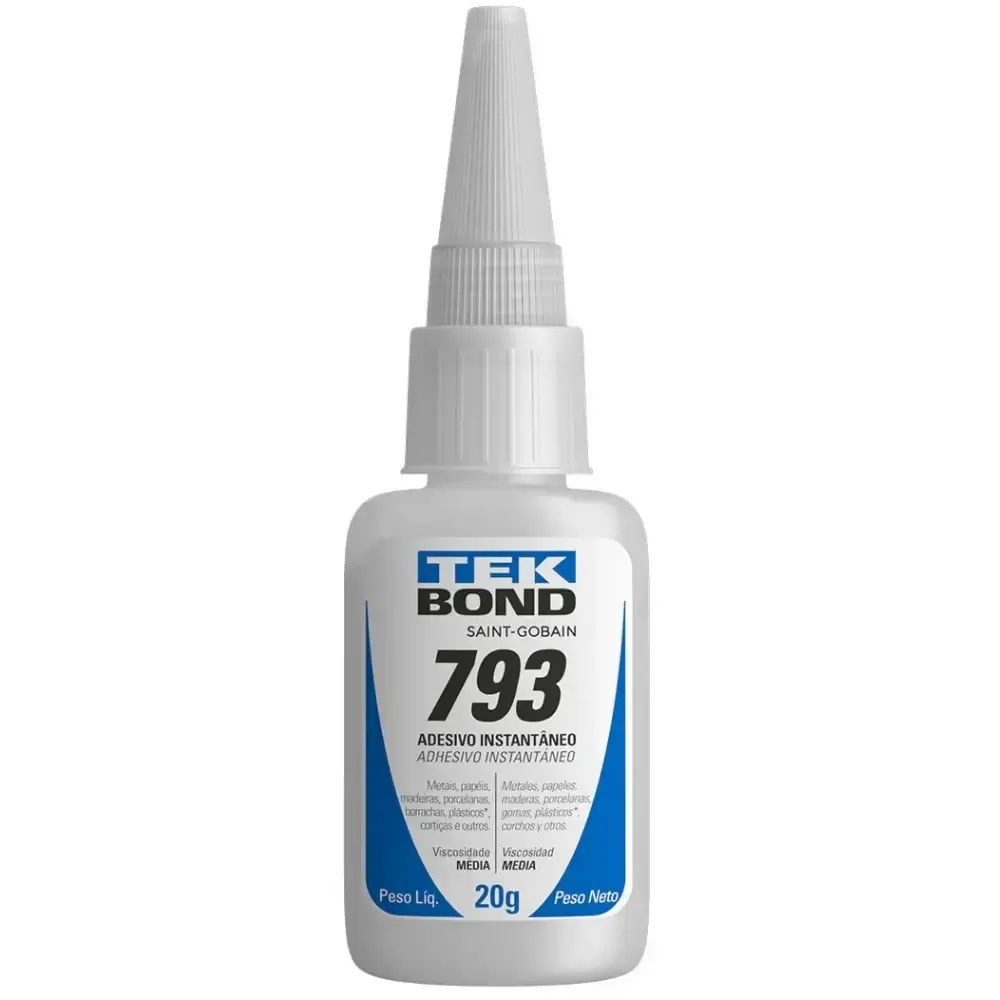 Adesivo instantâneo multiuso com bico anti entupimento 20G 793 Tekbond