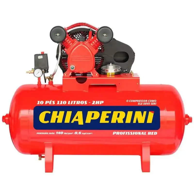 Compressor de ar 10 pés 2 HP 110L 2 pistões RED sem motor 19196 Chiaperini