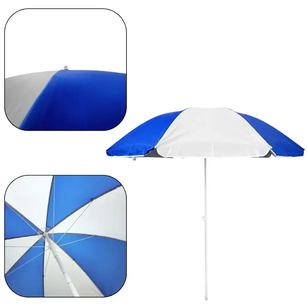 Guarda sol grande 1,80 metros poliéster FPS50 com bolsa Zelt Azul e Branco — fotografia 3